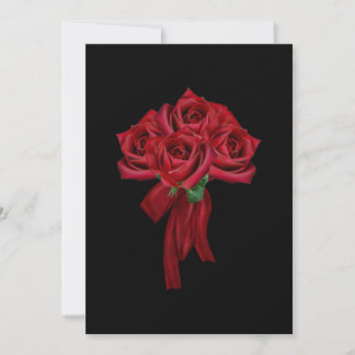 Red Bow and Roses Gothic Bridal Shower Invitation