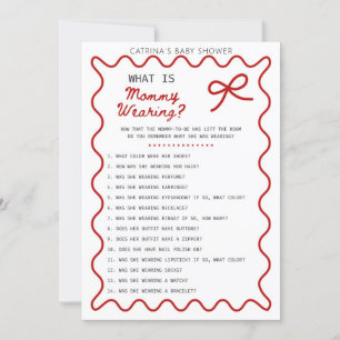 Red Bow Baby Shower - Editable Name, 5x7 Invitatio Invitation