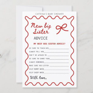 Red Bow Baby Shower - Editable Name, 5x7 Invitation