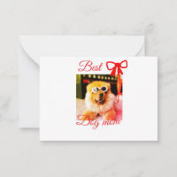 Red bow best dog mum dad photo dog/pet name
