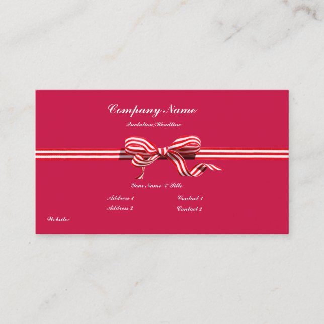 Red Bow Business Cards (Front)