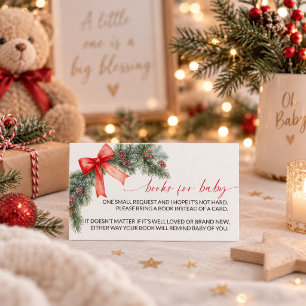 Red Bow Christmas Book for Baby Enclosure Card