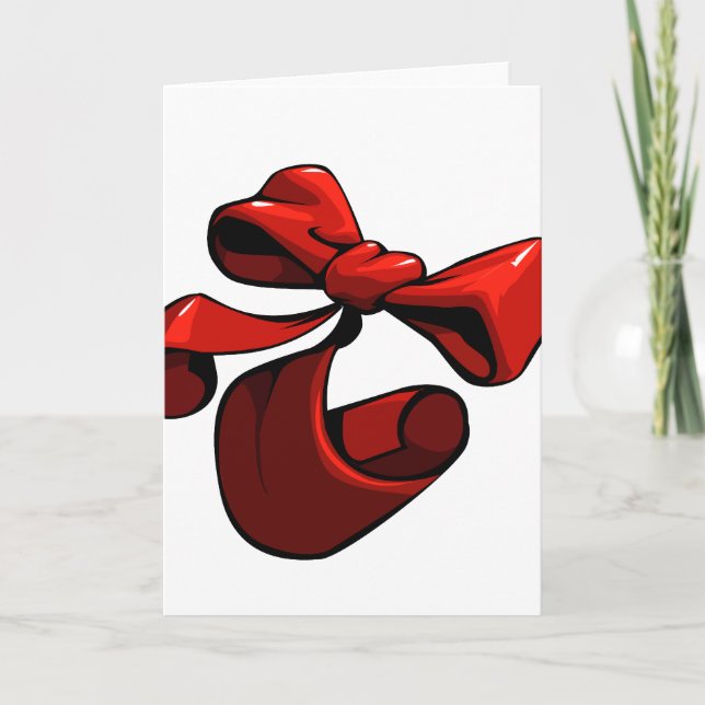 Red bow Christmas card (Front)