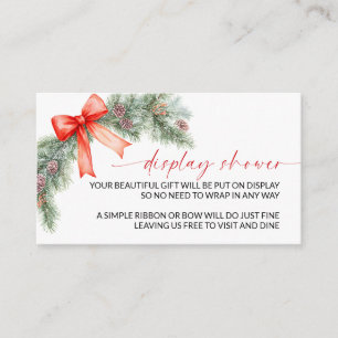 Red Bow Christmas Display Shower Enclosure Card