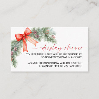 Red Bow Christmas Display Shower Enclosure Card