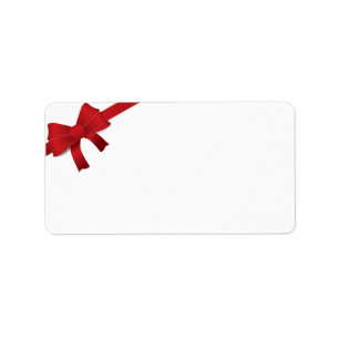 Red Bow Christmas Holiday Label
