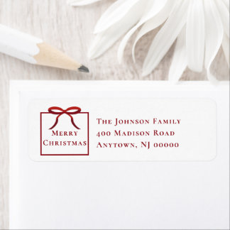 Red Bow Christmas Present Return Address
