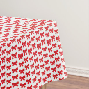 Red Bow Christmas Tablecloth