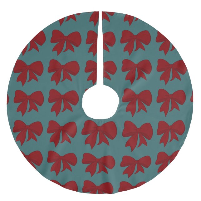 Red Bow Christmas Tree Skirt (Front)