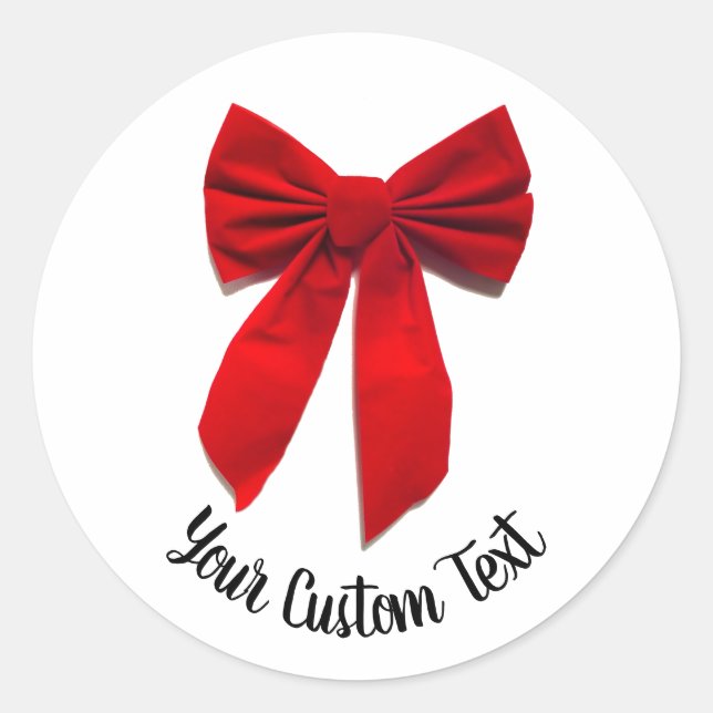 Red Bow Classic Round Sticker (Front)