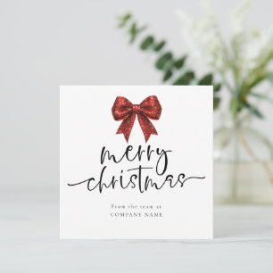 Red Bow Company QR logo Merry Christmas Square Card