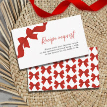 Red Bow Coquette Bridal Shower Recipe Request