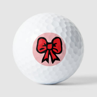 Red Bow Design Golf Balls