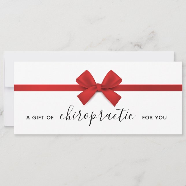 Red Bow Gift Of Chiropractic Gift Certificate (Front)