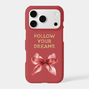 Red Bow Gold Follow Your Dreams Inspirational Quot