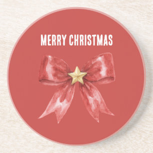 Red Bow Gold Star Coaster