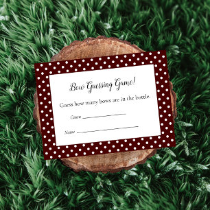 Red Bow Guessing Count Baby Shower Game Enclosure Card