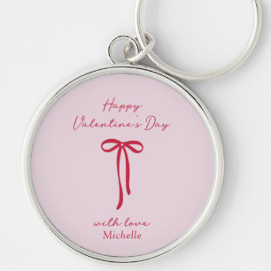 Red Bow Happy Valentine's Day  Key Ring