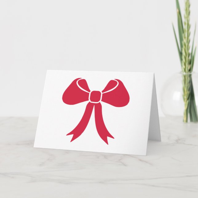 Red bow holiday card (Front)