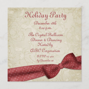 Red Bow Holiday Invitation
