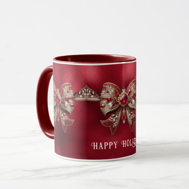 Red Bow Holiday Mug (Front Left)