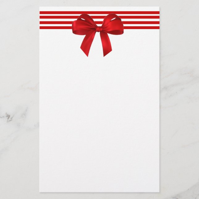 Red Bow Holiday Stationery (Front)