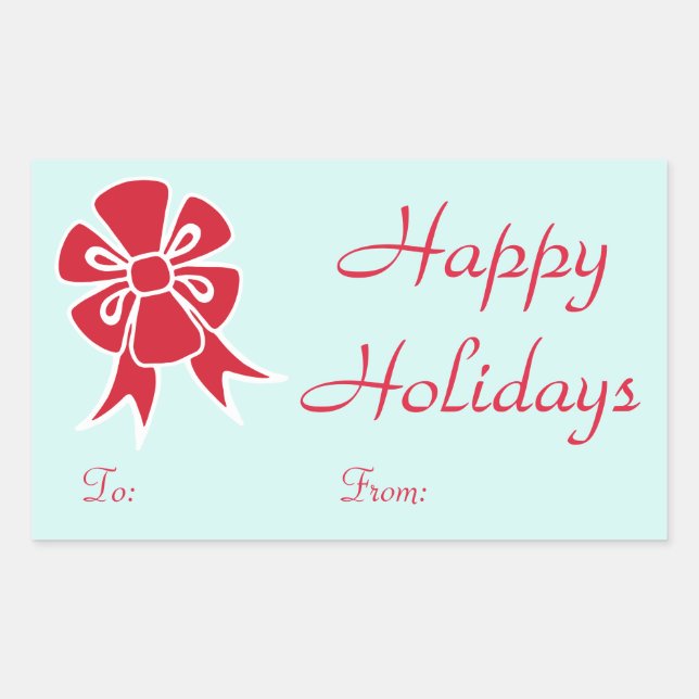 Red Bow Holidays Stickers (Front)