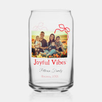 Red bow joyful Vibes add family name photo christm