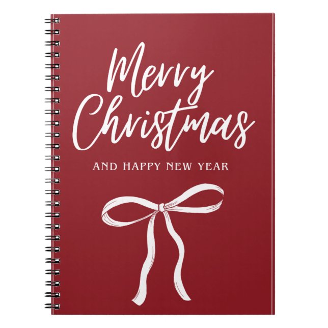 Red Bow Merry Christmas Notebook (Front)