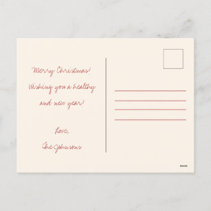 Red Bow Neutral Minimalist Christmas Post Card