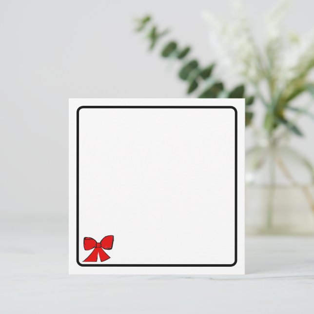 Red bow note card (Standing Front)