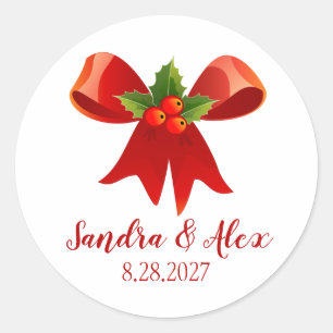 Red Bow Personalised Christmas Stickers