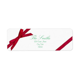 Red Bow Return Address Label