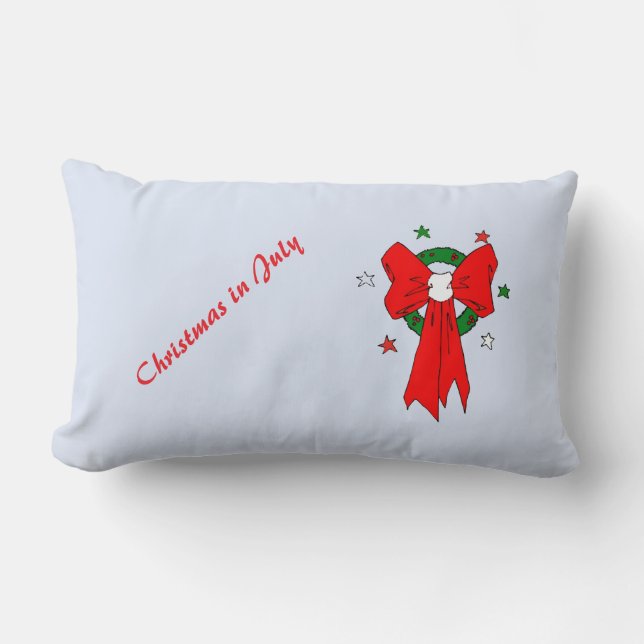 Red Bow -Throw Pillow (Front)