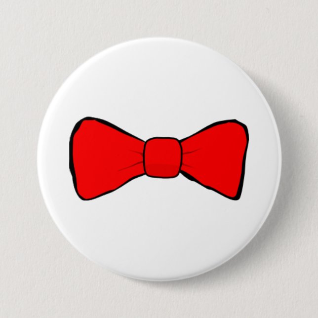 Red Bow Tie 7.5 Cm Round Badge (Front)
