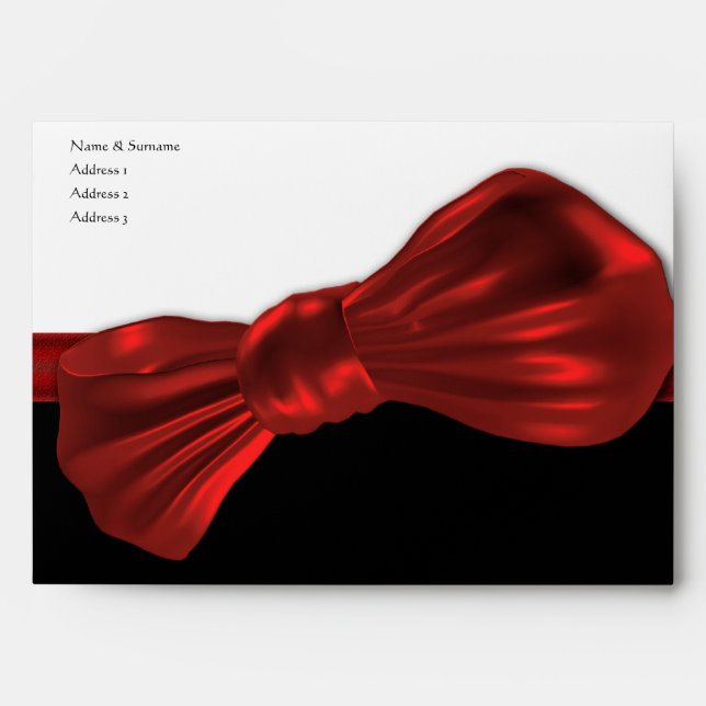 Red bow tie formal party envelopes (Front)