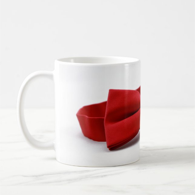 Red Bow Tie Wedding Marriage Bridegroom Groom Coffee Mug (Left)