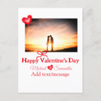 Red bow valentine's day add photo name heart love
