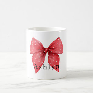 Red Bow White Dots Coffee Mug