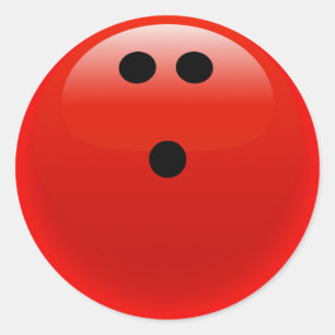 Red Bowling Ball Classic Round Sticker