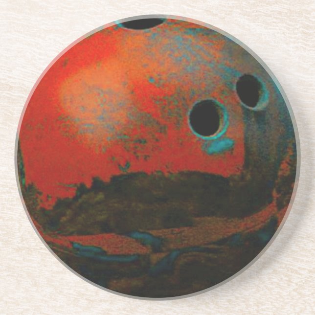 Red Bowling Ball Customise It Coaster (Front)