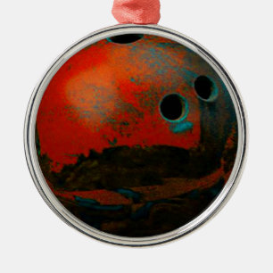 Red Bowling Ball Customise It Metal Tree Decoration