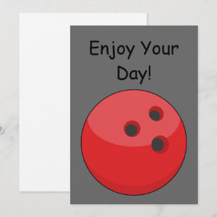 Red Bowling Ball Personalise Holiday Card