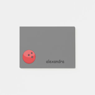Red Bowling Ball Personalise Post-it Notes