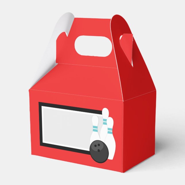Red Bowling Favour Boxes (Front Side)