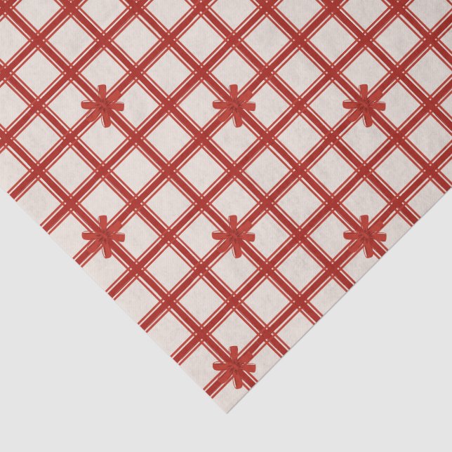 Red Bows Holiday Pattern Tissue Paper (Detail)