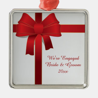 Red Bows Winter Engagement Metal Tree Decoration