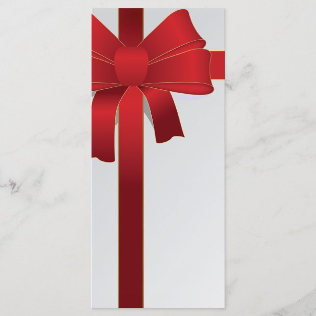 Red Bows Winter Wedding Program Programme (Front)