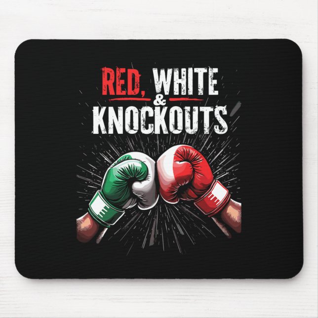 Red  boxing fight night mouse pad (Front)