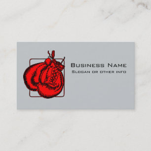 Red Boxing Gloves Illustration Business Card